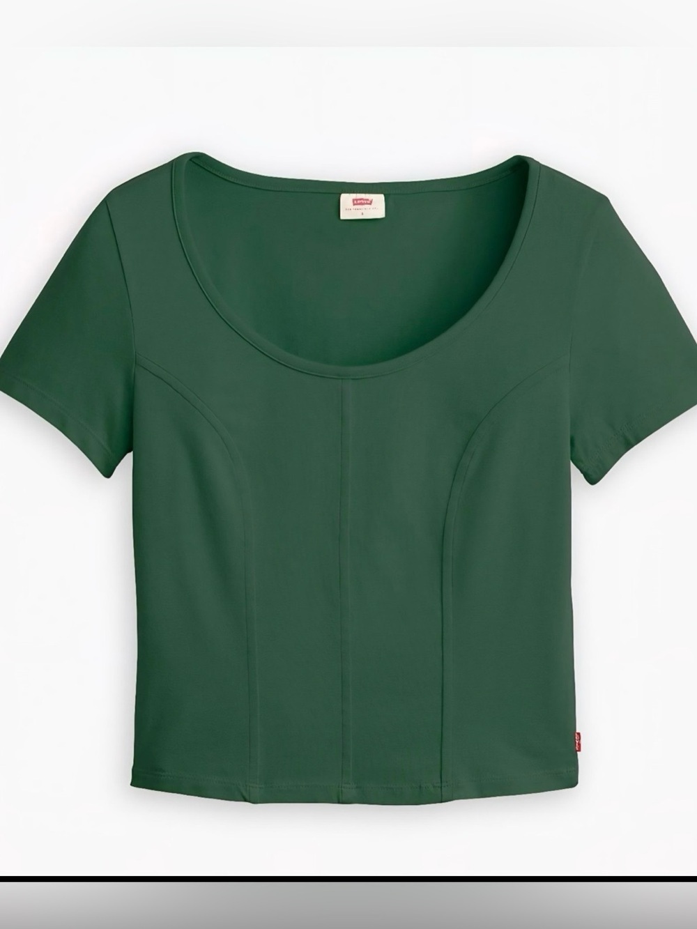Levi's Green Corset T-shirt Top Baby Tee Cropped Short Sleeve S